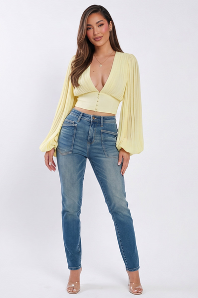 Acid Dark Wash High Waist Skinny Jeans