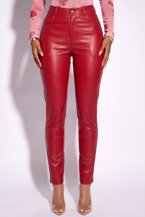 Alexa High Waist Skinny Leg Faux Leather Pants