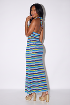 Azura Chevron Knit Halter & Maxi Skirt Set