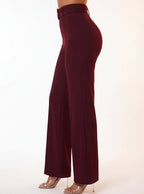 Nina Buckle Belt Flare Leg High Waisted Pants