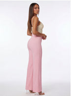 Nina Buckle Belt Flare Leg High Waisted Pants