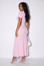 Candice Button Front Pointelle Knit Maxi Dress