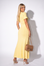 Candice Button Front Pointelle Knit Maxi Dress