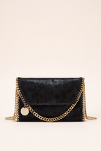 Cleo Faux Suede Chain Trim Crossbody Bag