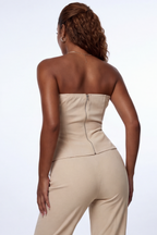 Dorothy Crystal Decor Strapless Two Piece Pant Set