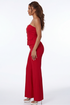 Dorothy Crystal Decor Strapless Two Piece Pant Set