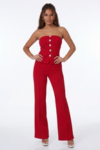 Dorothy Crystal Decor Strapless Two Piece Pant Set