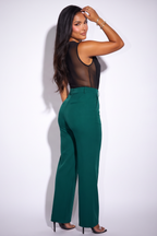 Dania Plunge Neck Pleated Overlap Bodysuit