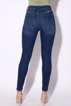 Dark Wash Gradient Mid Rise Skinny Jeans