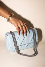 Elise Pleated Chain Strap Crossbody Flap Bag