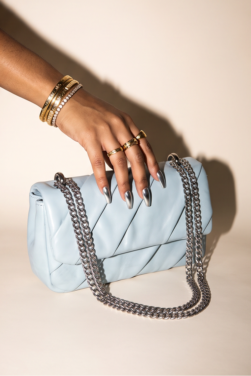 Elise Pleated Chain Strap Crossbody Flap Bag