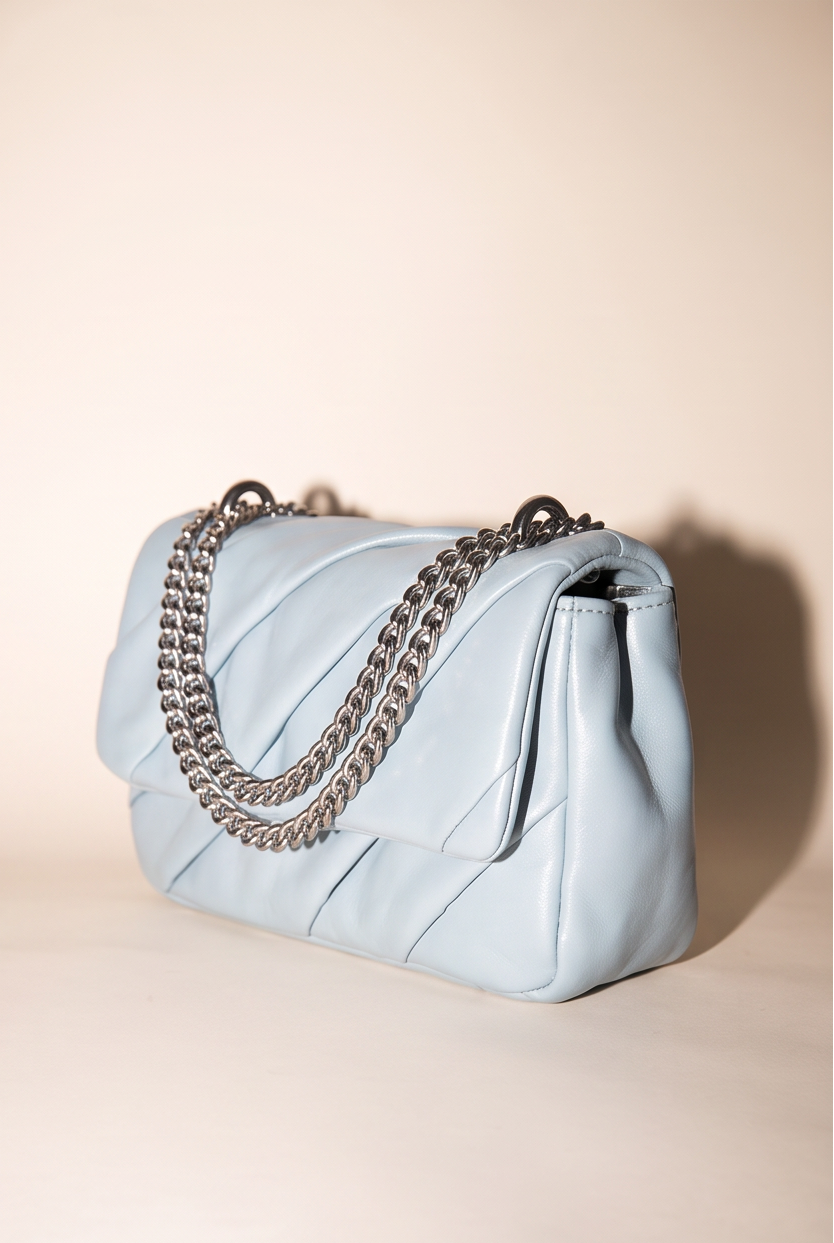 Elise Pleated Chain Strap Crossbody Flap Bag