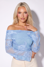 Elodie Floral Mesh Off Shoulder Bardot Top
