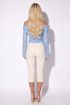 Elodie Floral Mesh Off Shoulder Bardot Top