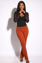 Eloise Sweetheart Queen Anne Long Sleeve Top