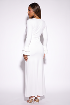 Esmeralda Lace Trim Tie Front Maxi Dress