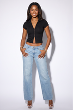 Marissa Hook and Eye Front Short Sleeve T-Shirt
