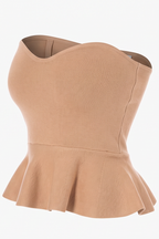 Isabella Sweetheart Neck Strapless Peplum Top