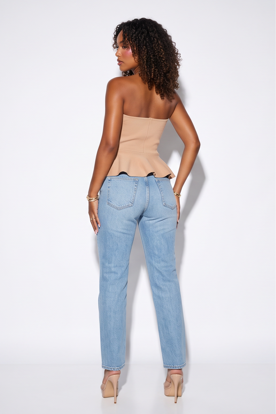 Isabella Sweetheart Neck Strapless Peplum Top