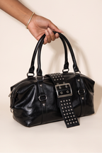 Jackie Studded Buckle Convertible Shoulder Bag