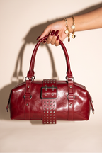 Jackie Studded Buckle Convertible Shoulder Bag