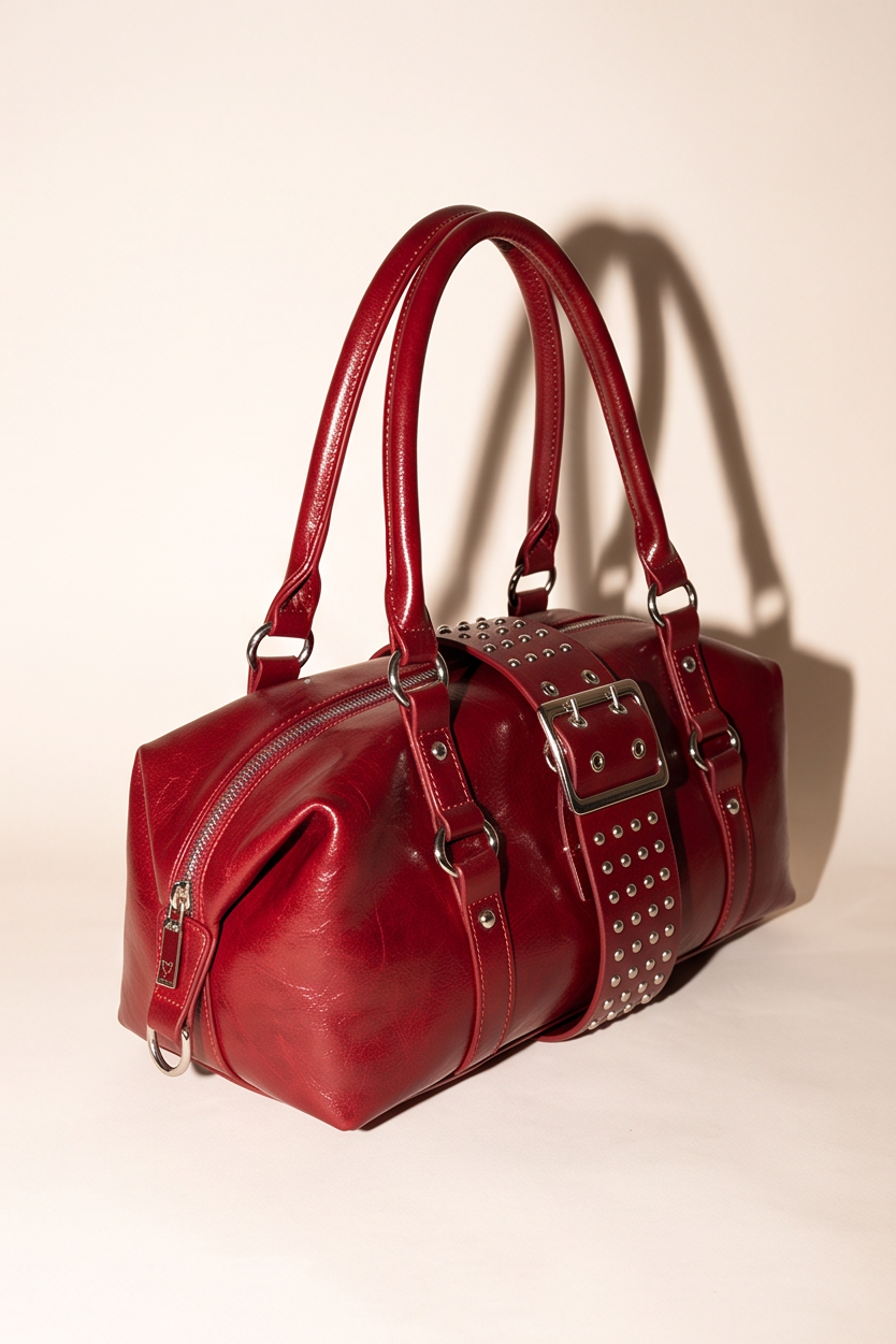 Jackie Studded Buckle Convertible Shoulder Bag