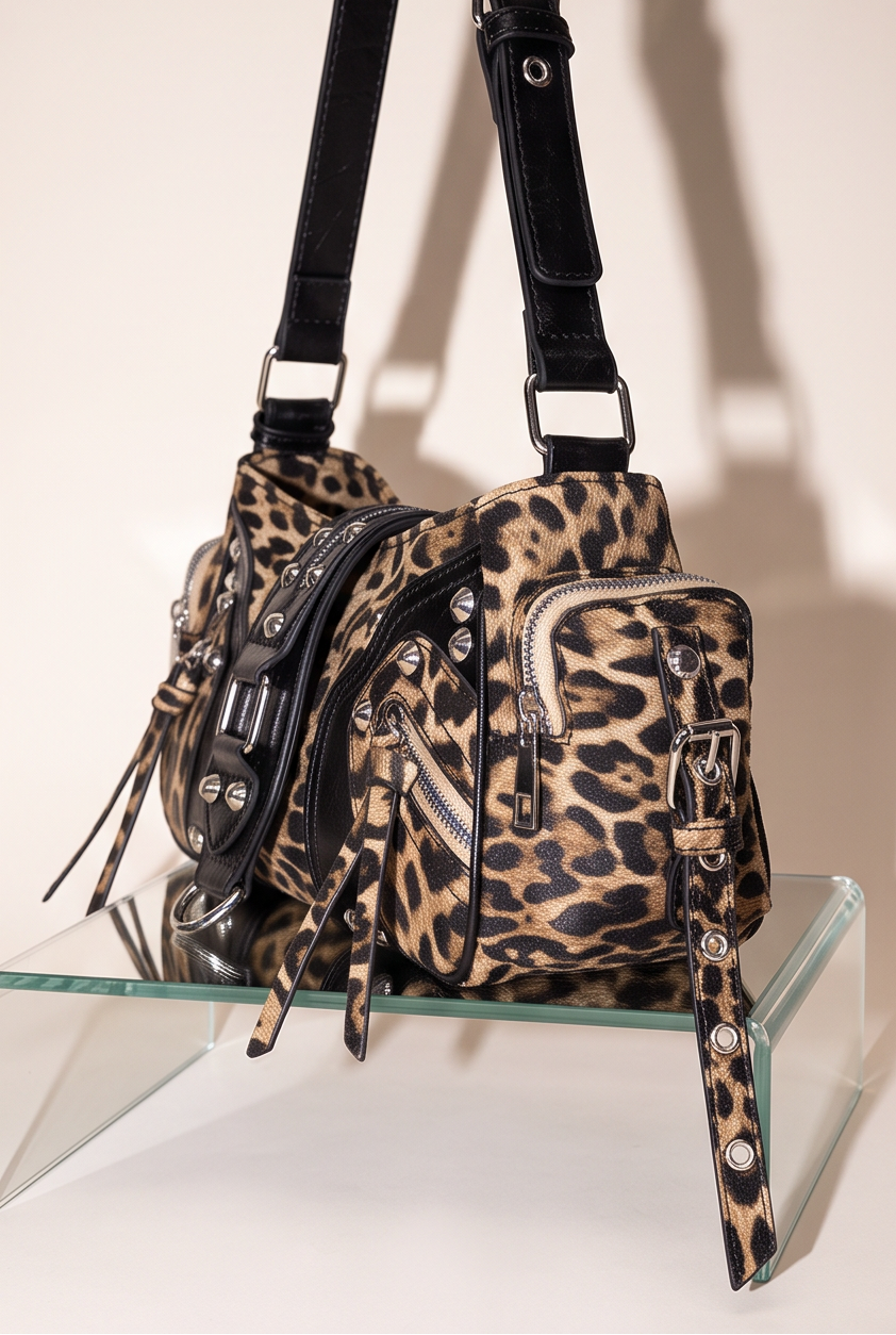 Jada Leopard Print Buckle Shoulder Bag