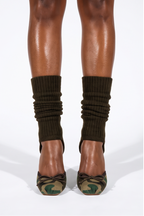 Juliette Bow Detail Leg Warmer Stiletto High Heel Pumps