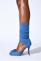 Juliette Bow Detail Leg Warmer Stiletto High Heel Pumps