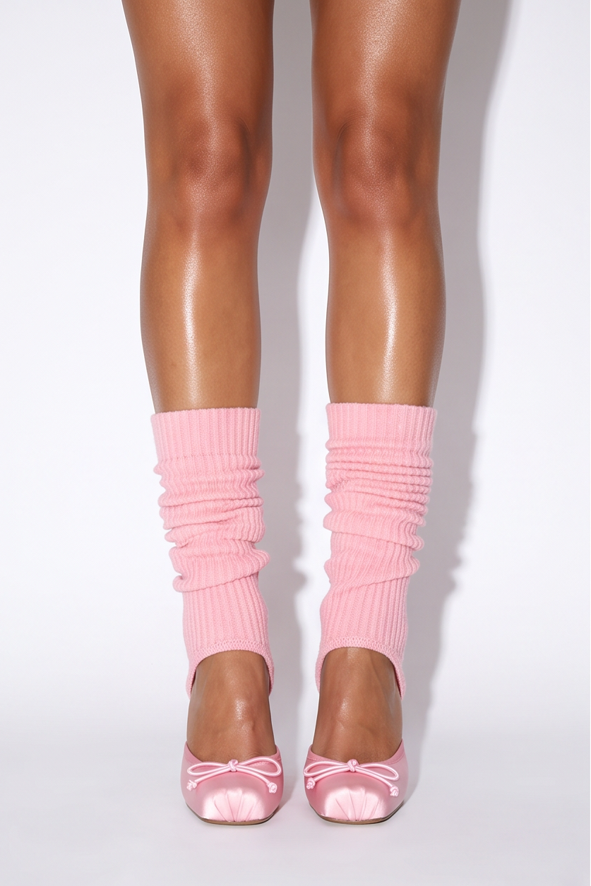 Juliette Bow Detail Leg Warmer Stiletto High Heel Pumps