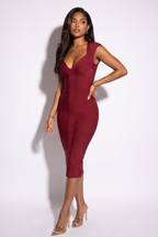Kimberly Sweetheart Neck Bandage Midi Dress