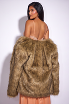 Lennox Plush Faux Fur Cropped Coat