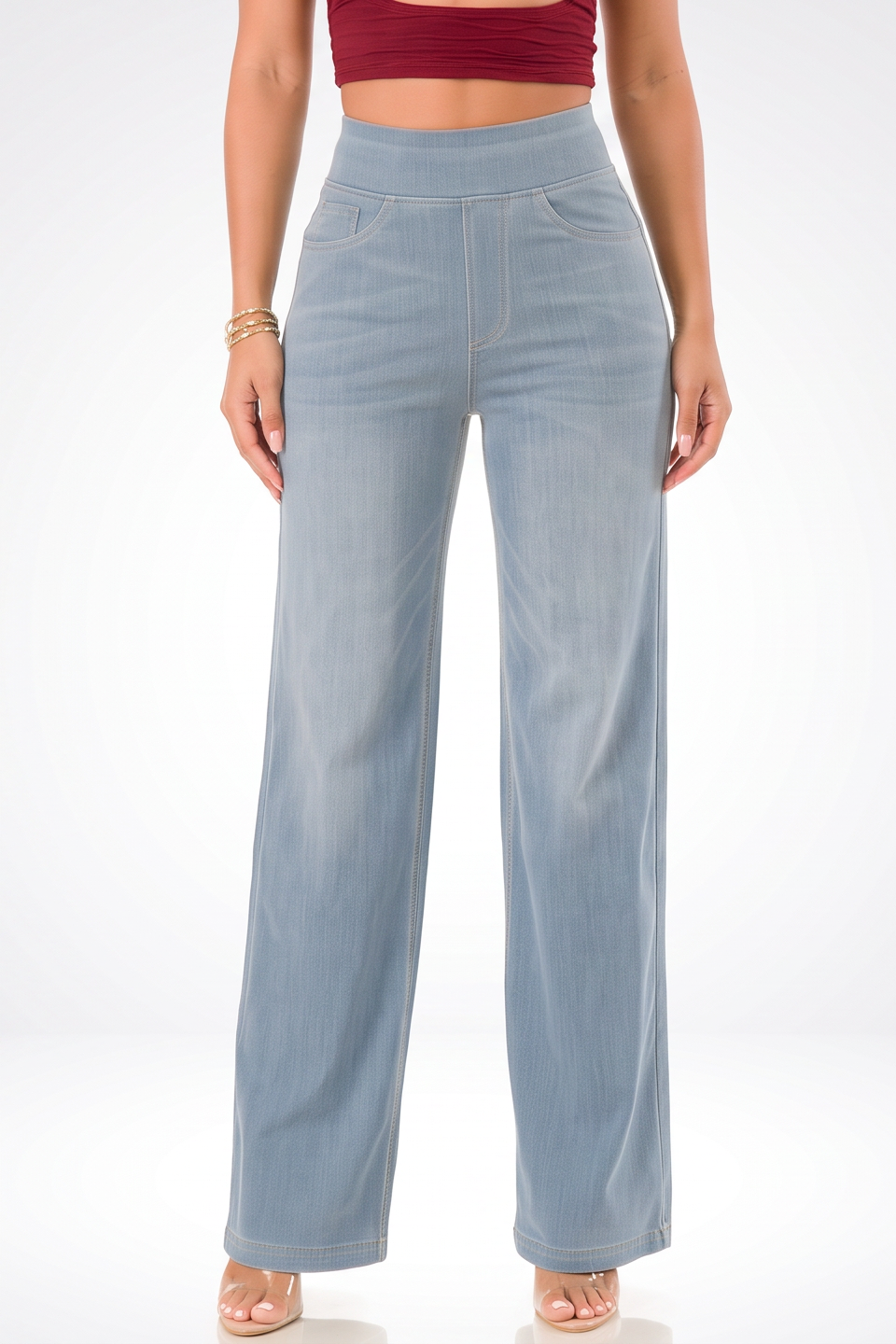 Light Wash Flare Leg Jeans