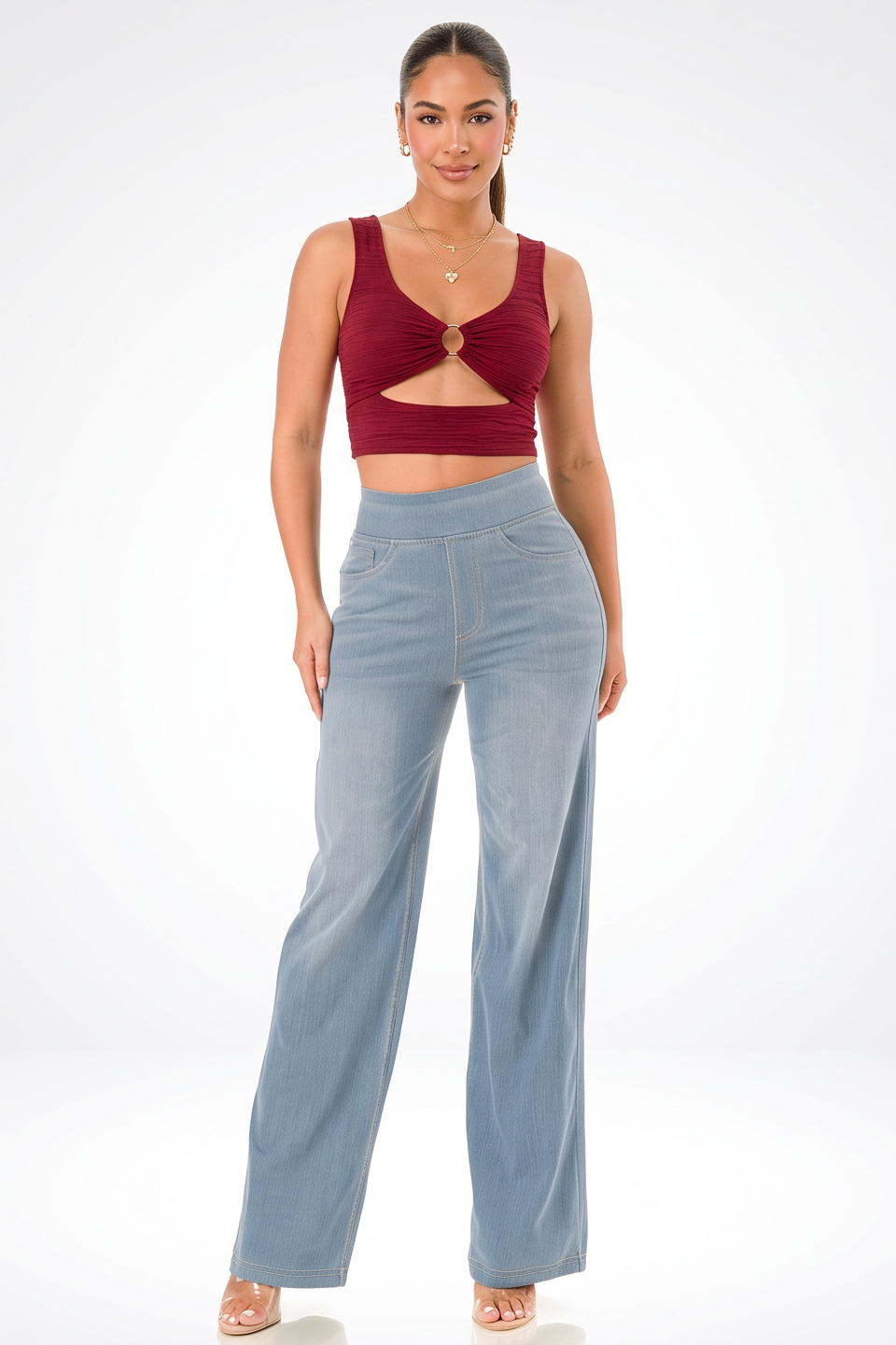 Light Wash Flare Leg Jeans