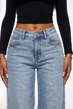 Light Wash Classic High Rise Wide Leg Jeans