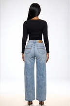 Light Wash Classic High Rise Wide Leg Jeans