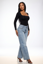 Light Wash Classic High Rise Wide Leg Jeans