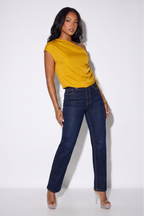 Marina Asymmetrical Drawstring Silk Blouse