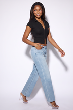 Marissa Hook and Eye Front Short Sleeve T-Shirt