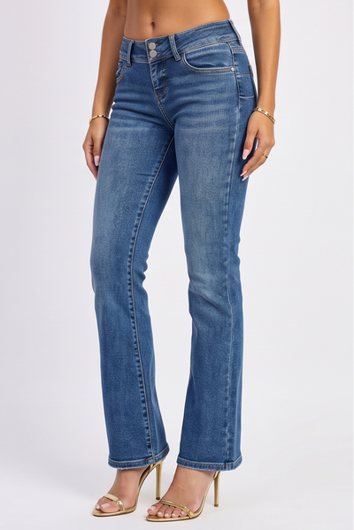 Medium Wash Low Rise Bootcut Jeans