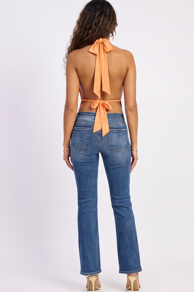 Medium Wash Low Rise Bootcut Jeans