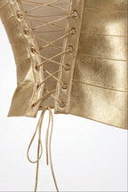 Natalie Metallic Lace Up Corset Bandage Top