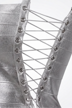 Natalie Metallic Lace Up Corset Bandage Top