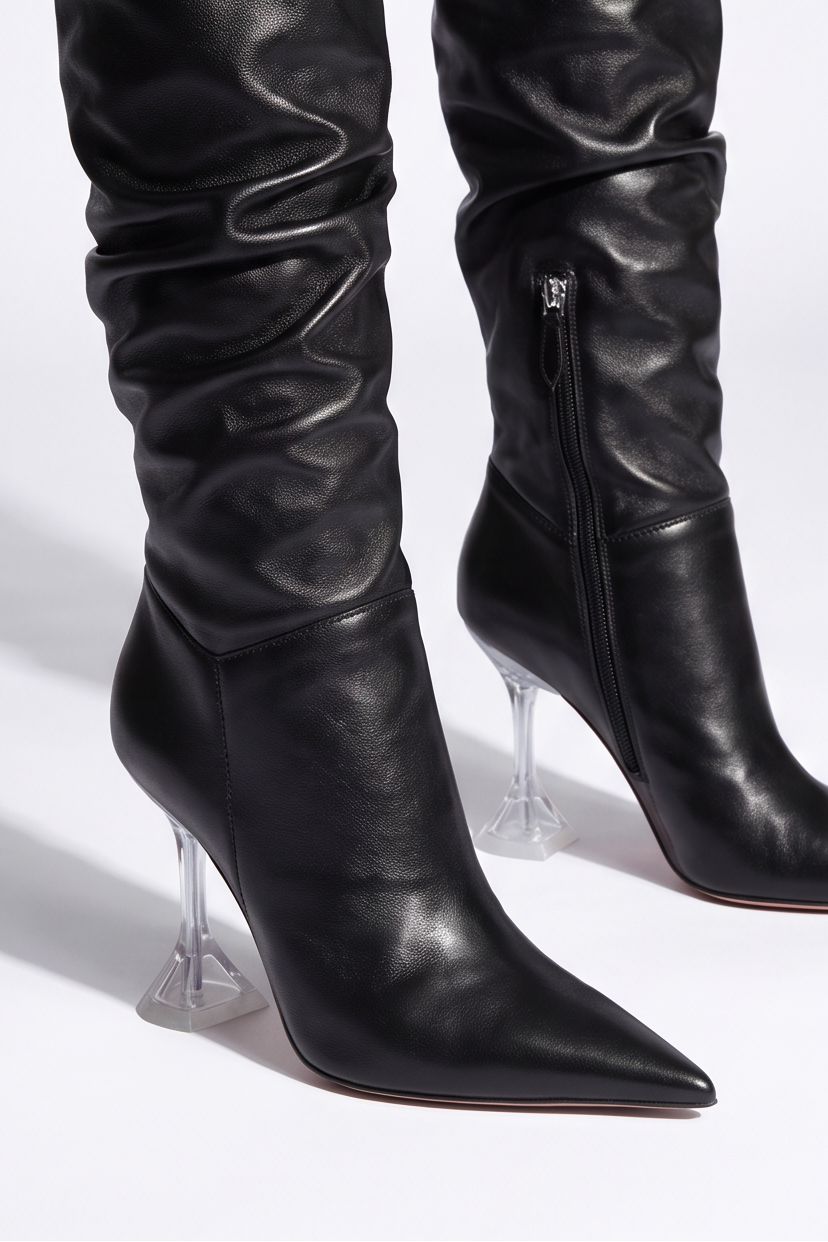 Nikita Pointed Toe Flared High Heel Thigh High Boots