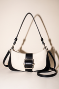 Nina Two Tone Buckle Canvas Shoulder Bag