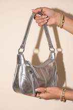 Nova Metallic Zip Detail Shoulder Bag