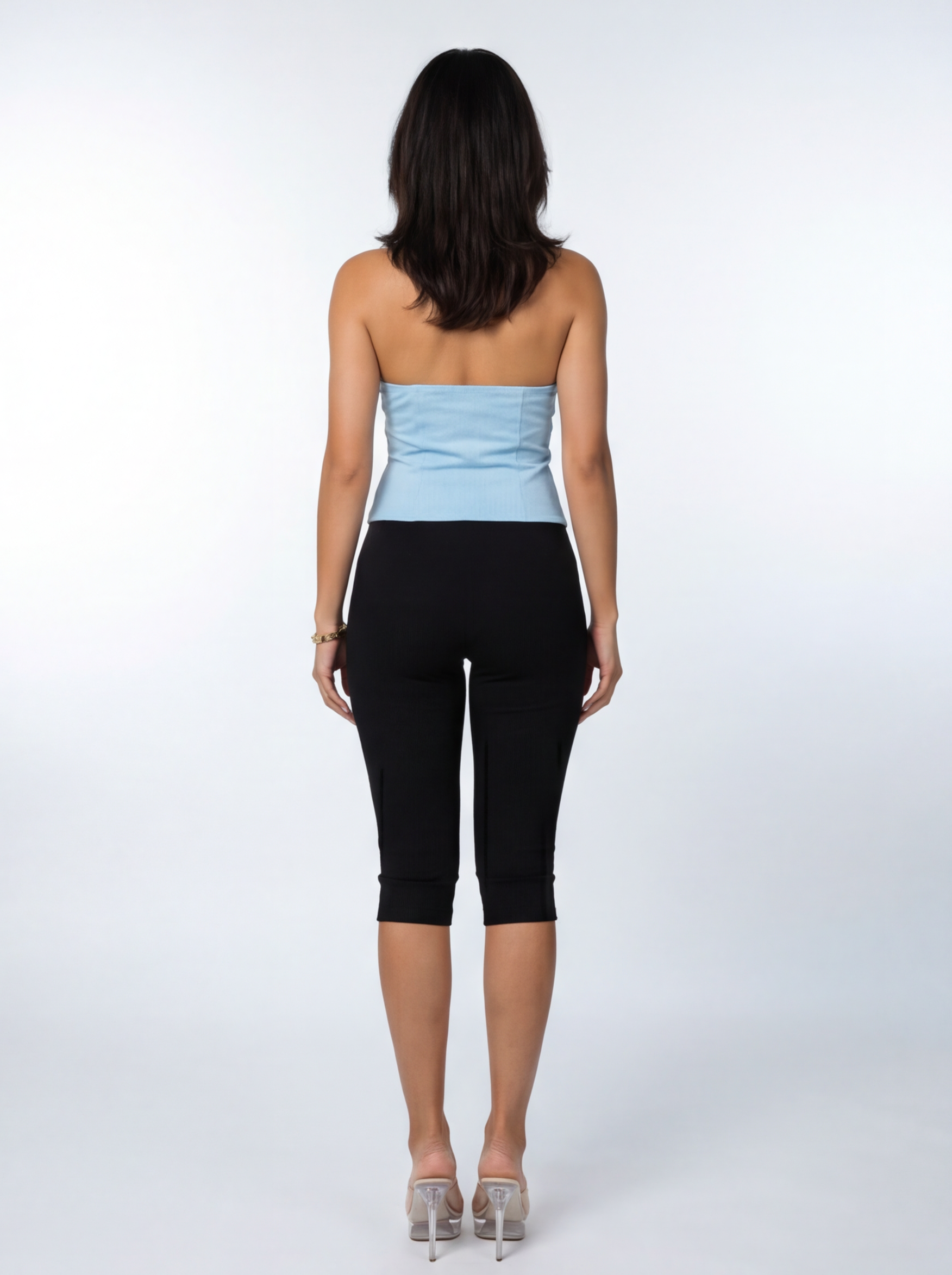 Not So Basic Split Front Buckle Trim Halter Top