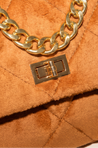 Raina Quilted Velvet Chain Flap Shoulder Bag