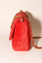 Raina Quilted Velvet Chain Flap Shoulder Bag