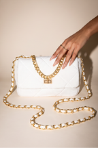 Raina Quilted Velvet Chain Flap Shoulder Bag